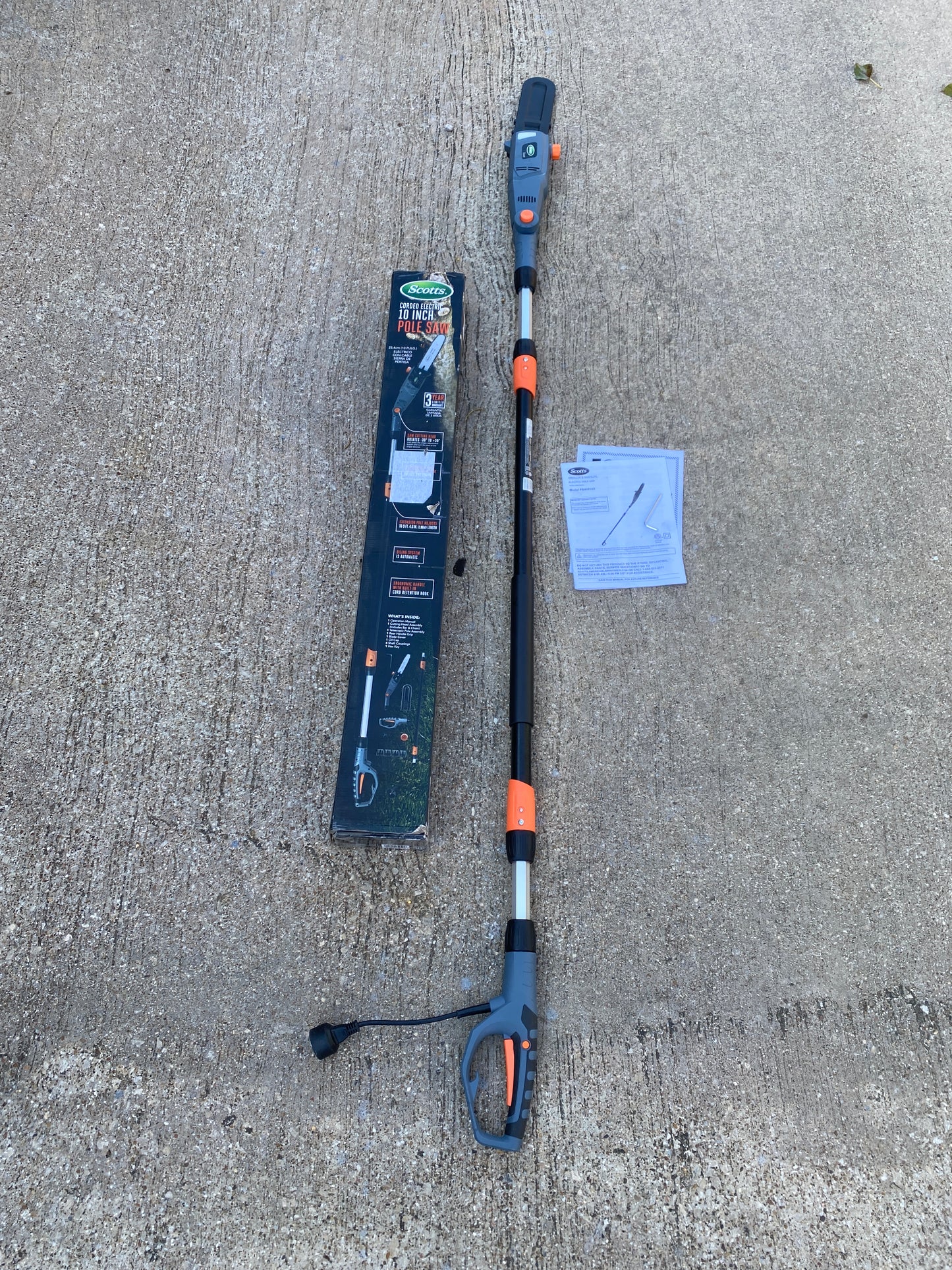 Scotts 10” 8 Amp Corded Adjustable Electric Pole Saw, PS45010S