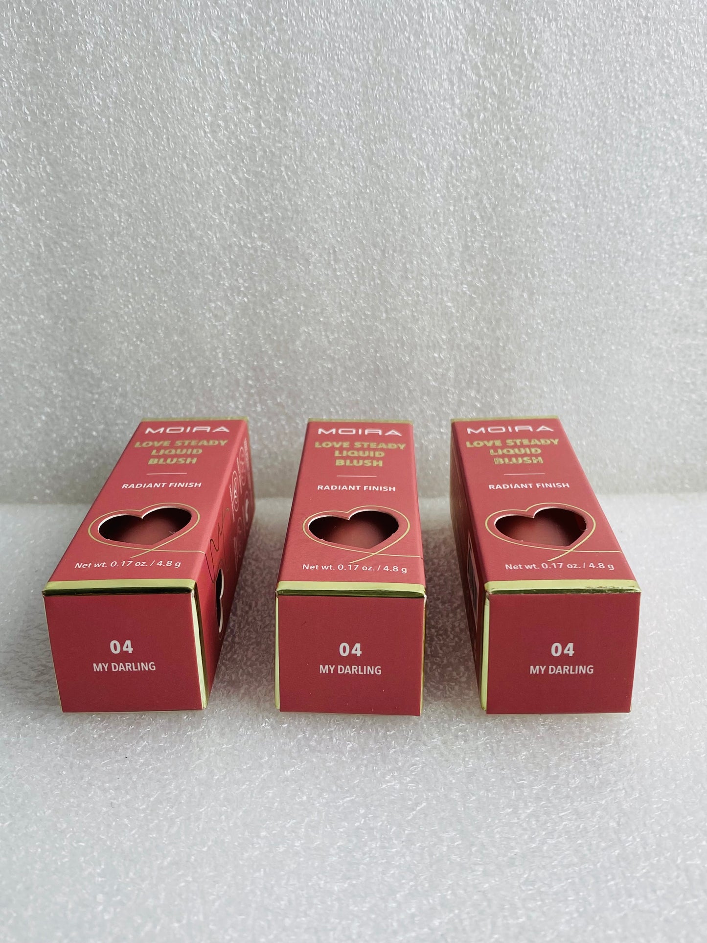 Lot Of 3 - New Moira Love Steady Liquid Blush Radiant Finish 04, 0.17 oz. Each