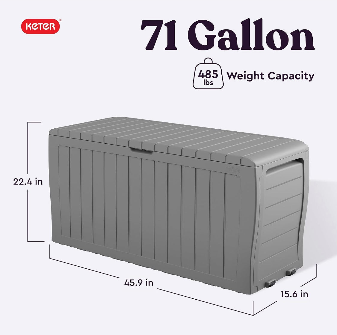 New Other Keter Marvel 71 Gal Outdoor Storage Box For Patio & Pool Accessories