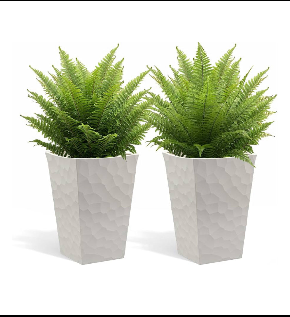 Set Of 2 - New Other Keter 26.4” Tall Stone Outdoor Flower Pots With Stone‑Look