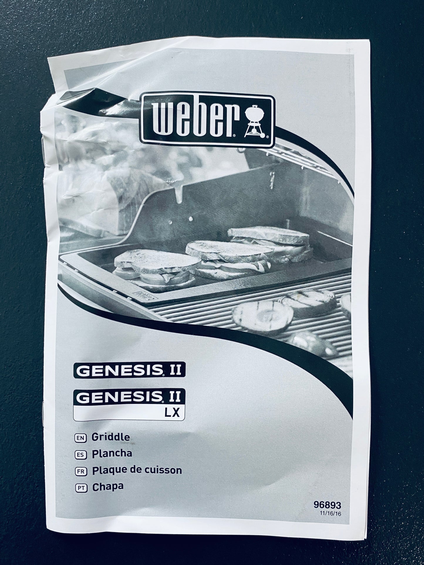 New Open Box Weber Genesis II Griddle Insert Porcelain-Enameled Cast Iron, Black