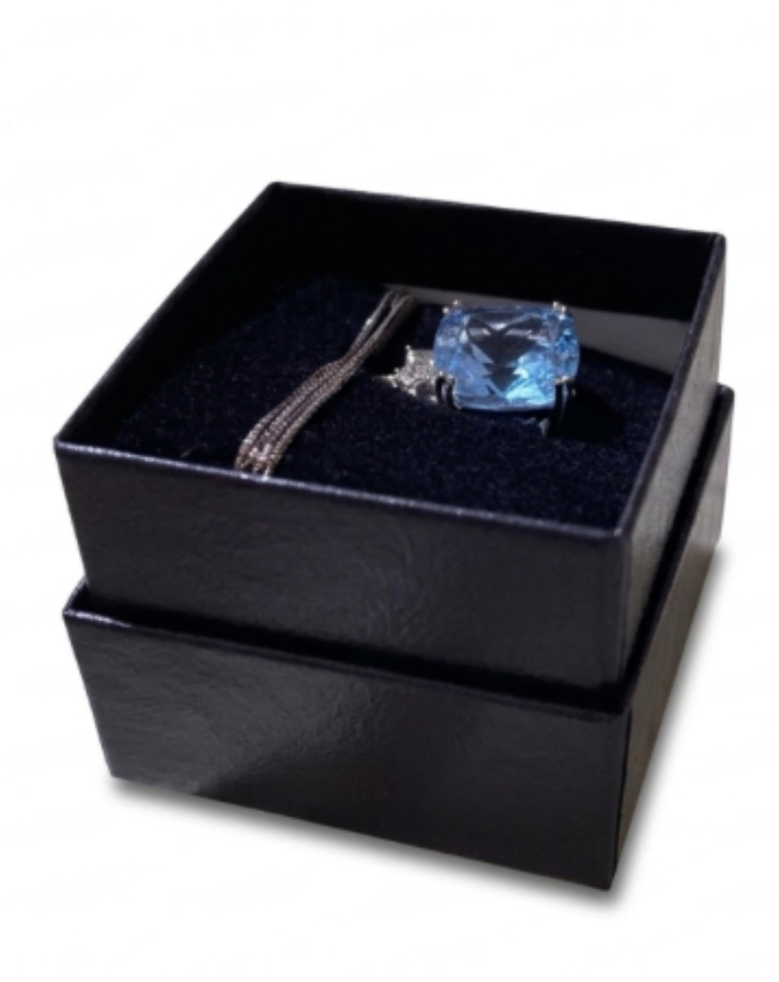 New Designer s925 Sterling Silver 5.5 Ct Cushion Swiss Blue Topaz Pendant Diamond 18” Necklace 4.5g