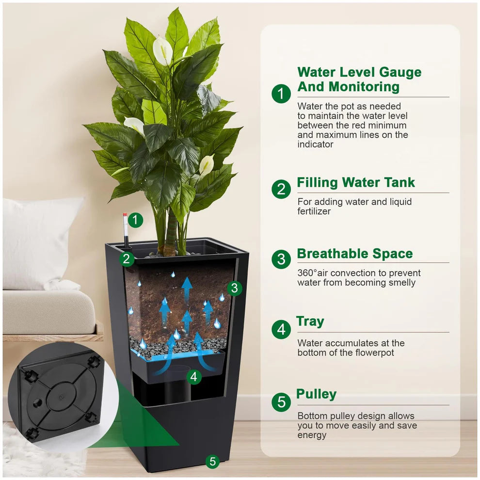 Set Of 2 – New Other Garvee 30" Planters With Level Monitor & Automatic Watering