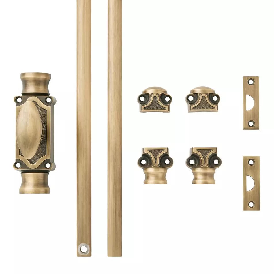 New Other Signature Hardware Corabel Brass Window Cremone Bolt, Antique Brass