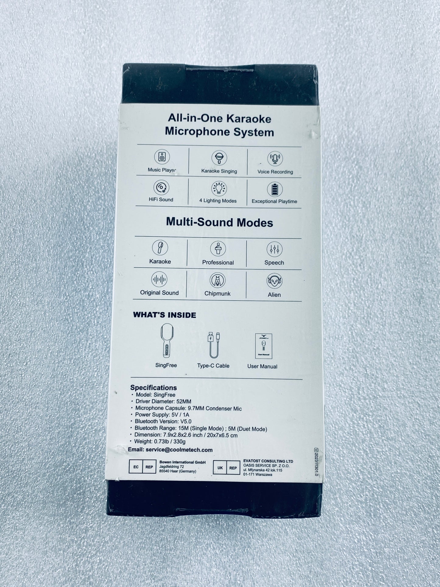 New StageSound Portable Bluetooth Karaoke Mic Speaker W/ Dynamic RGB Lights
