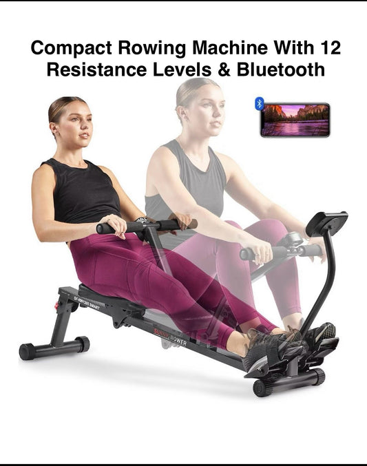 New Other Sunny Health & Fitness Compact Rowing Machine With Bluetooth