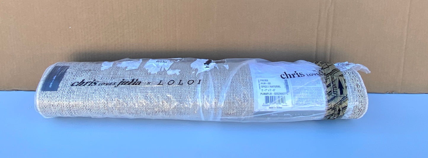 New Open Box Chris Loves Julia Spice/Natural 2'7"x7'6" Vintage Style Runner Rug