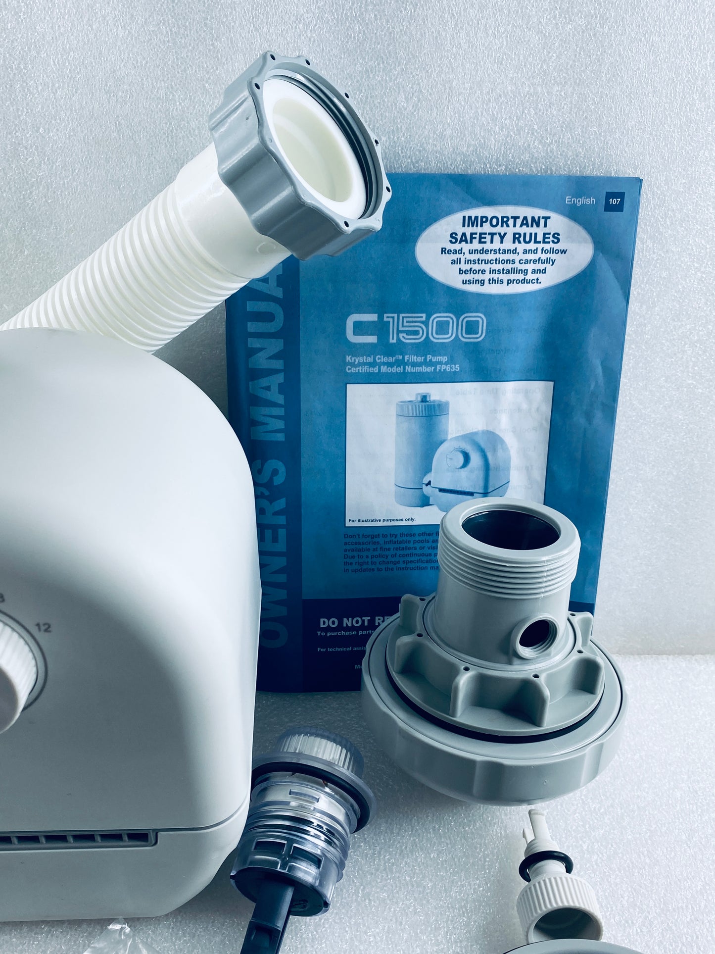 New Other INTEX Krystal Clear 1,500 GPH Cartridge Filter Pump, Above Ground Pool
