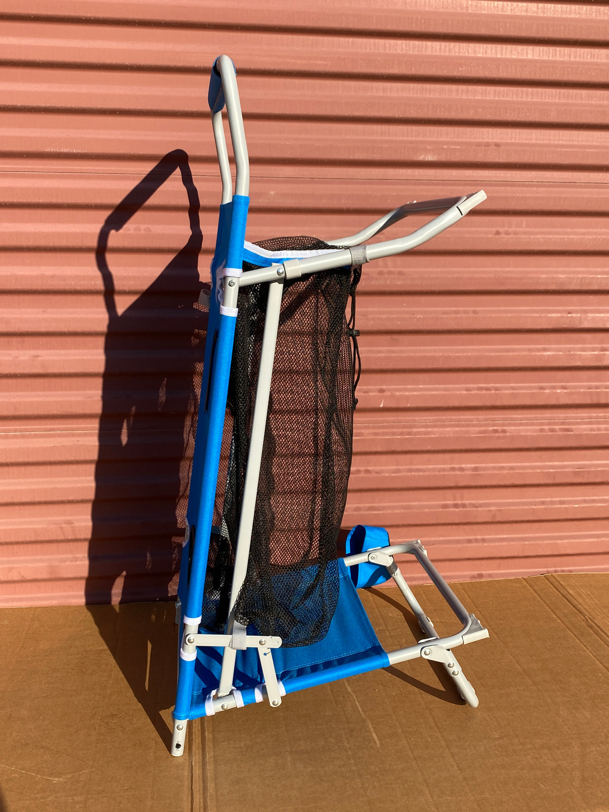 Old Bahama Bay 2-in-1 Folding Beach Cart With Big Wheels For Sand, Blue