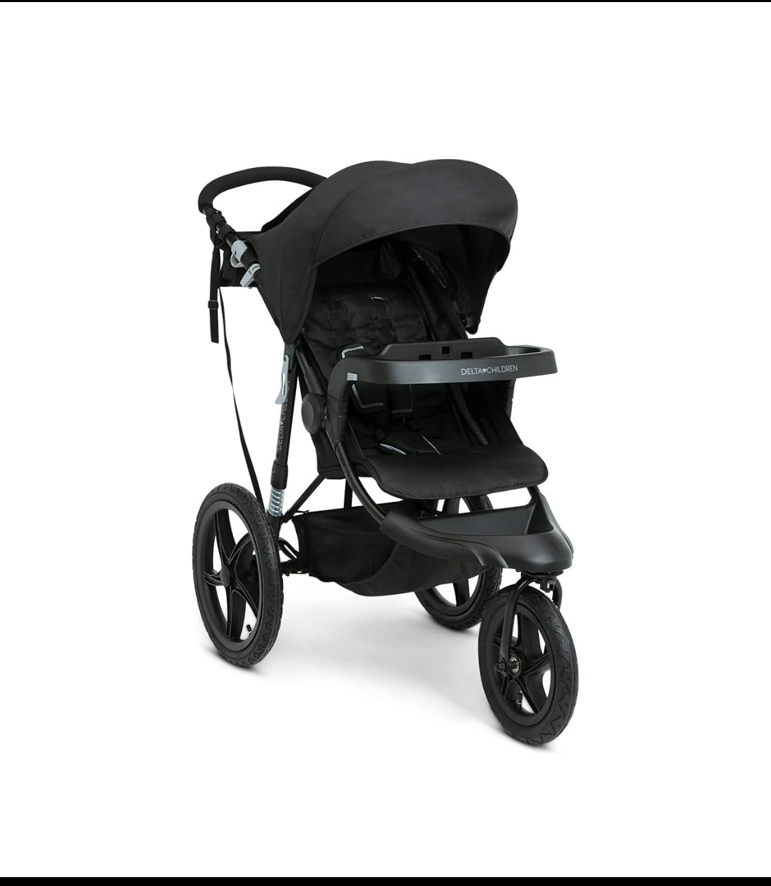 Like New Delta Children Apollo Jogging Stroller W/ Shock Absorbing Frame, Black