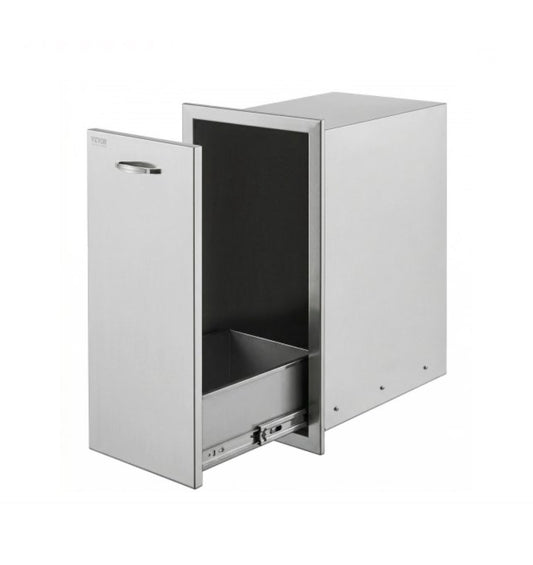 New VEVOR Pull Out Drawer Trash Bin With Sliding Rails In Stainless Steel