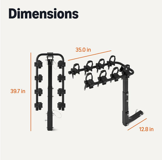 New Other Amazon Basics 4-Bike Hitch Rack With 2" Hitch For Car, SUV & Truck