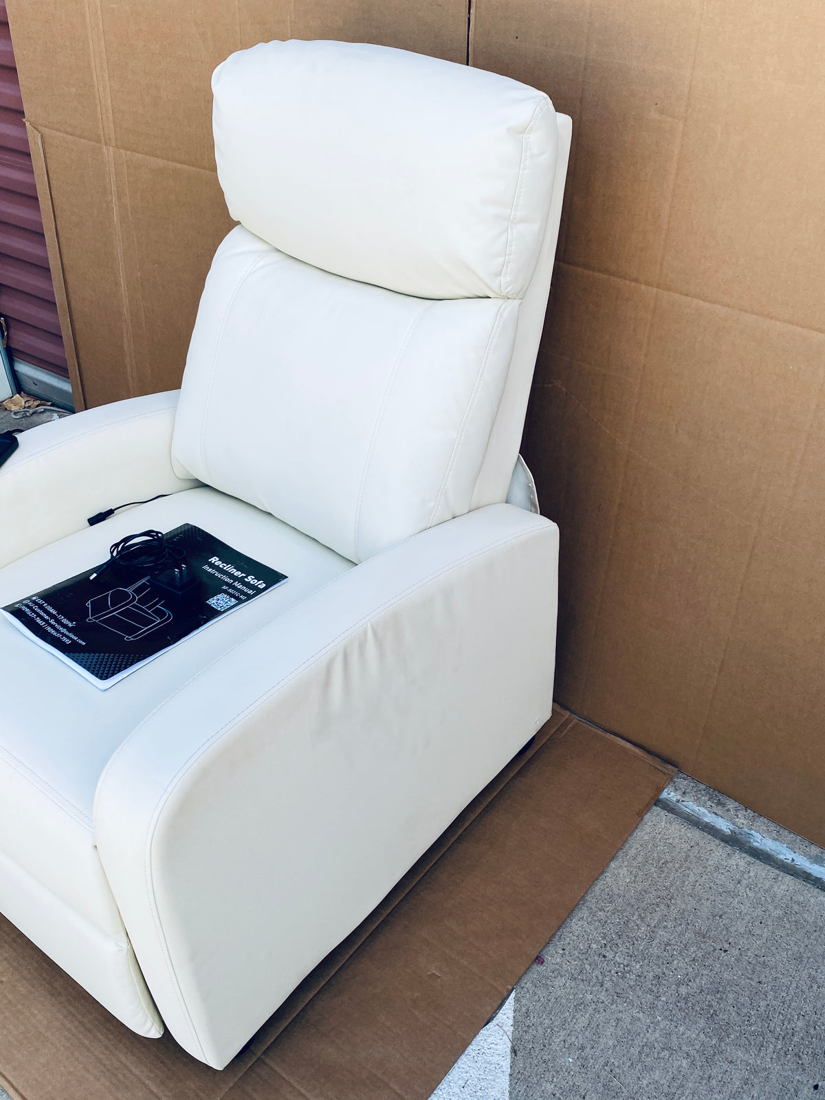 edx Adjustable Recliner Chair Sofa with Vibration Massage Function, Beige