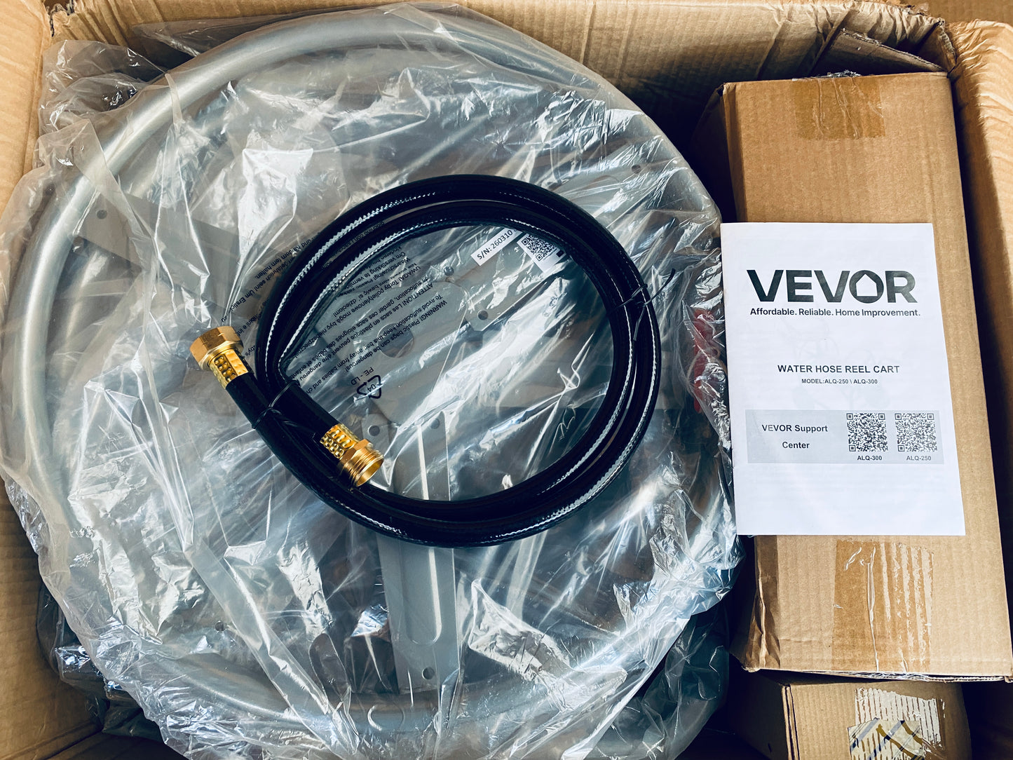 New Open Box VEVOR Water Hose Reel Cart, Holds Up to 300ft Hose With 4 Wheels