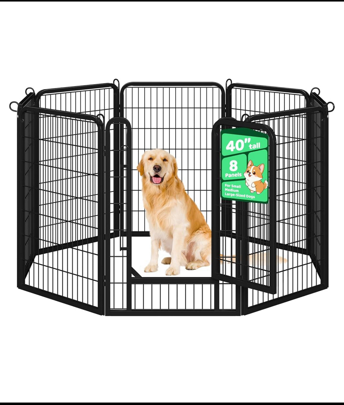 New Other Yaheetech 40" 8 Panel In/Outdoor Portable Dog Playpen, Black