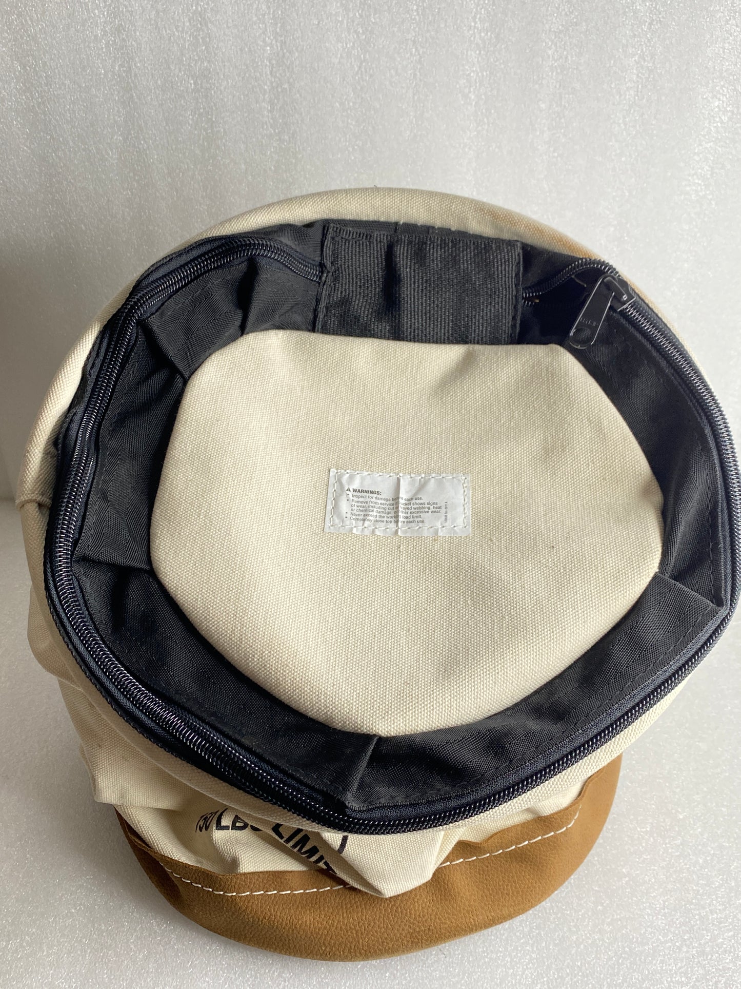 Klein Tools 17" H/14” W 150lb. Canvas Bucket With Zip-Close Top & Leather Bottom