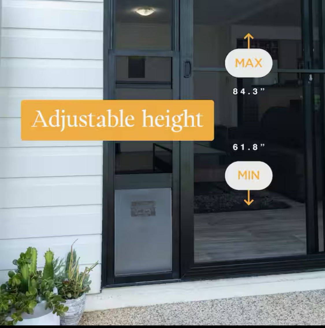 New Other - Hakuna Pets Large Adjustable Patio Pet Door For Sliding Doors, Black