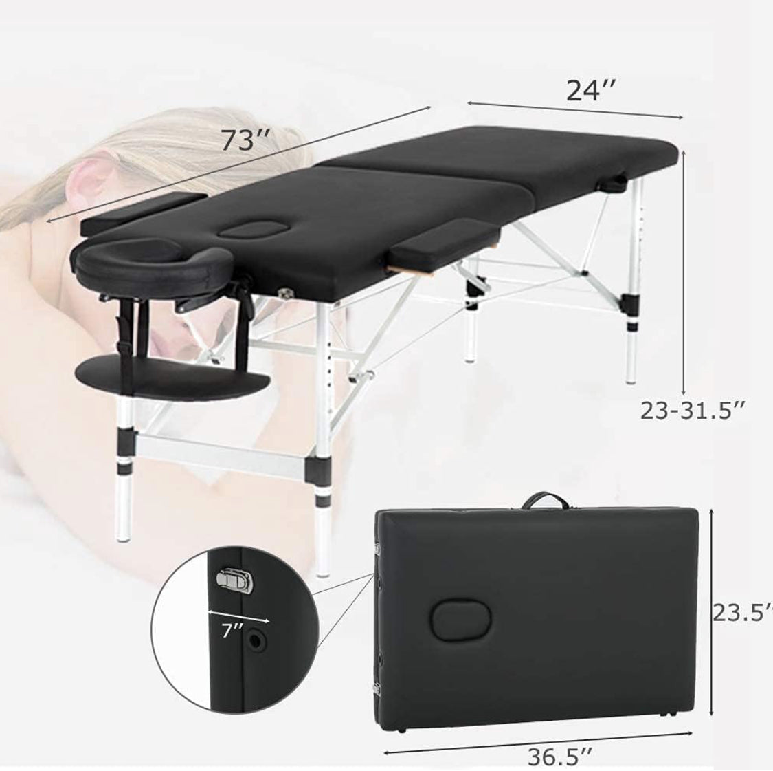 New Other PayLessHere 24” Wide Foldable/Portable Massage Bed/Table Black