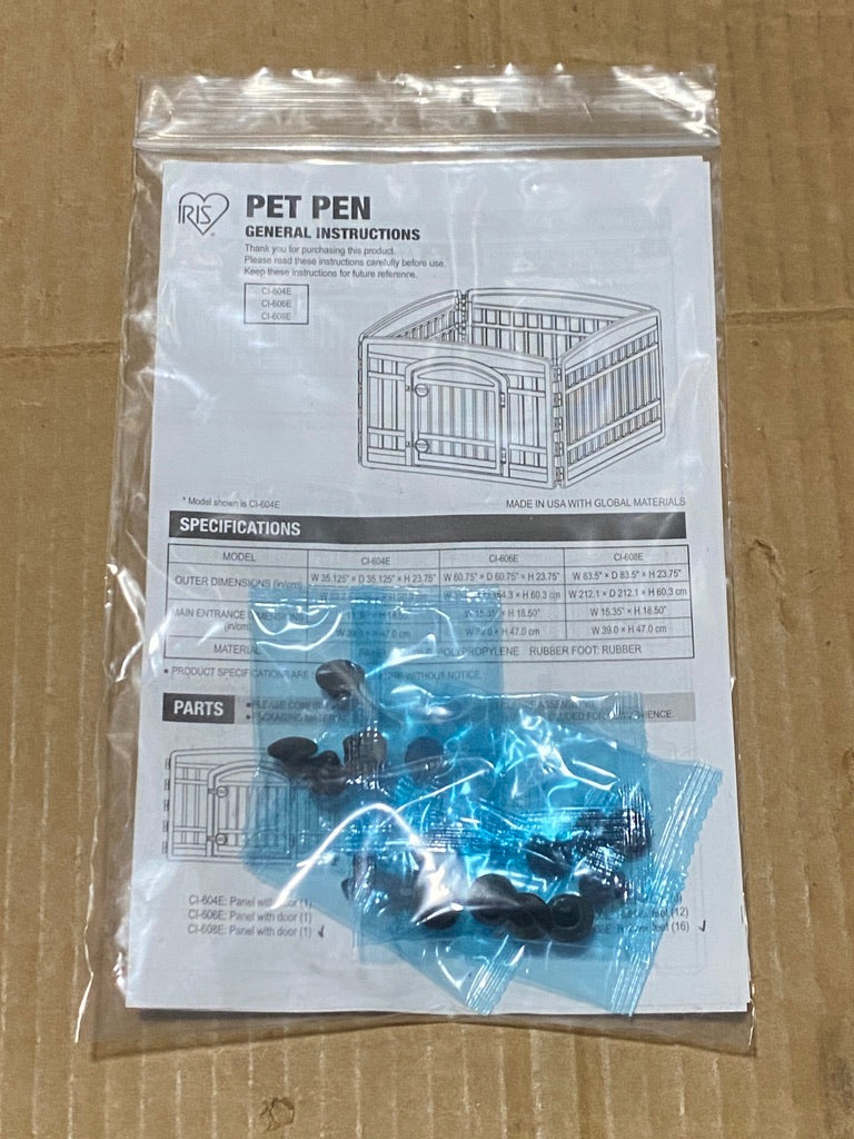 New Other IRIS USA 24” 8-Panel Pet Playpen Enclosure, Black