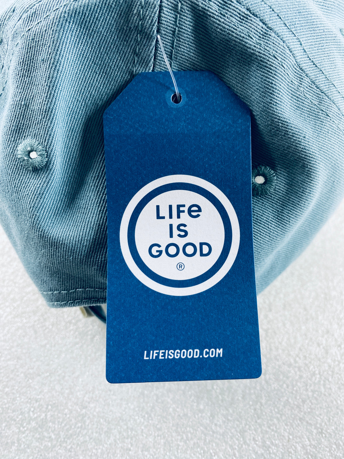 New Life Is Good Adult Unisex Vintage Smokey Blue Oval Chill Cap, Size OS