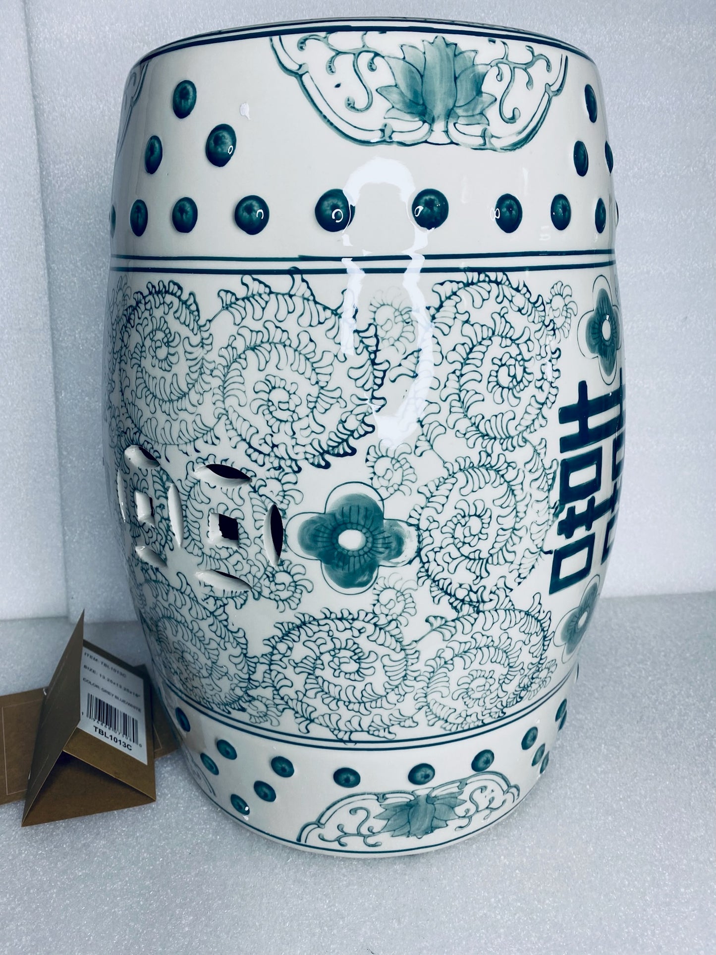 New Other JONATHAN Y 18" Chinoiserie Ceramic Drum Indoor/Outdoor Garden Stool