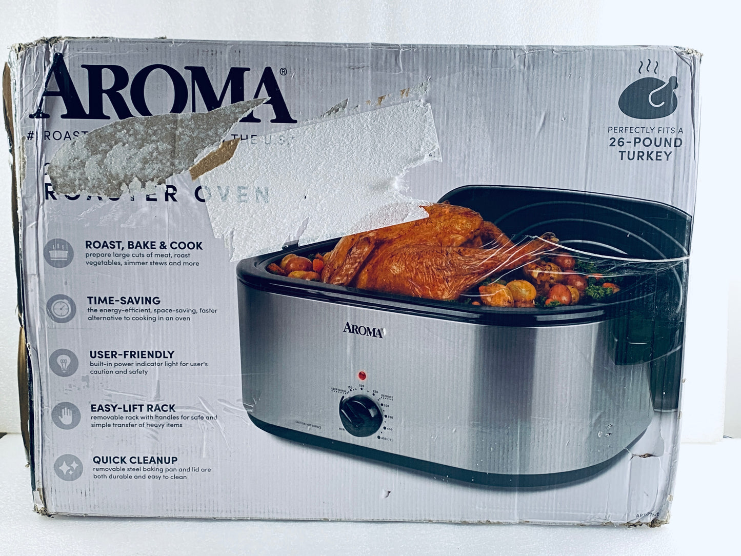 New Other AROMA 22Qt. Roaster Oven With Self Basting Lid, Stainless Steel