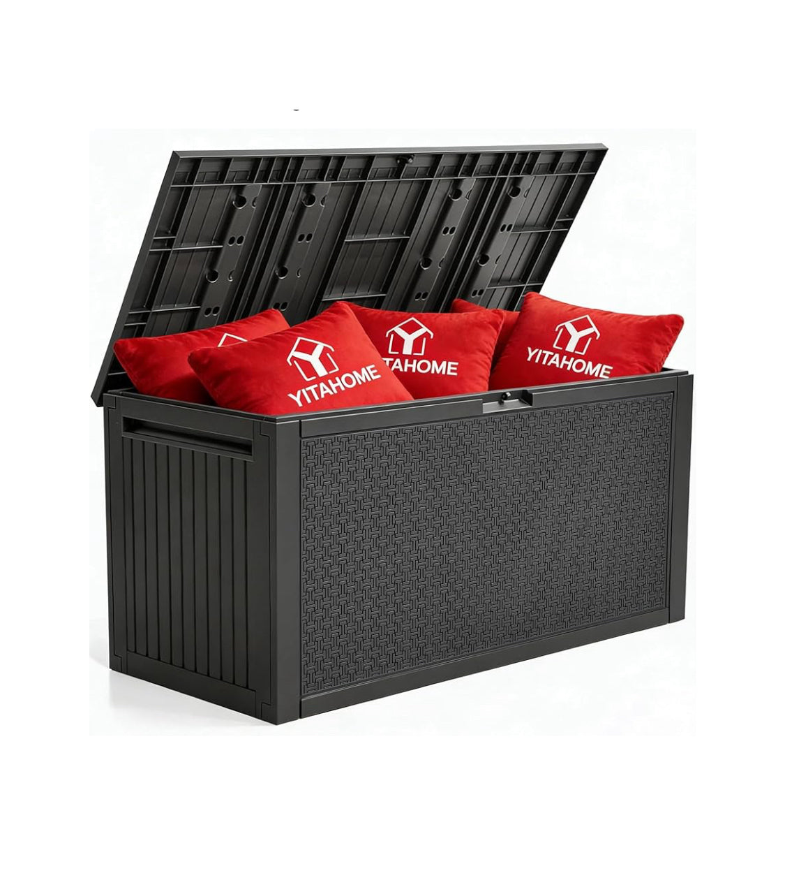 New Other YITAHOME 90 Gal Large Outdoor Lockable Deck Box W/ Handles, Dark Grey