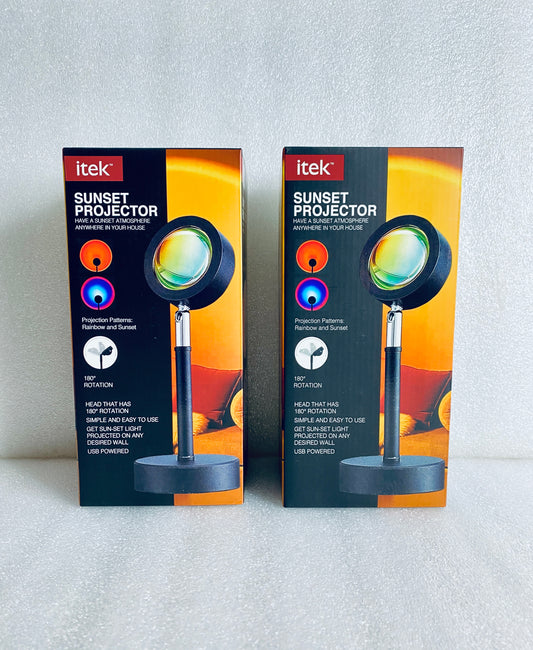 Lot Of 2 - New itek Sunset Projector 180 Degree Rotation Rainbow And Sunset