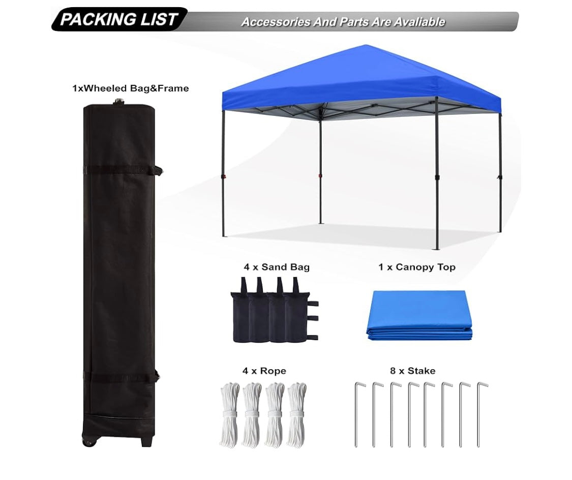 New Other ABCCANOPY10’ x 10’ Pop Up Canopy Tent W/ Portable Wheeled Carry Bag