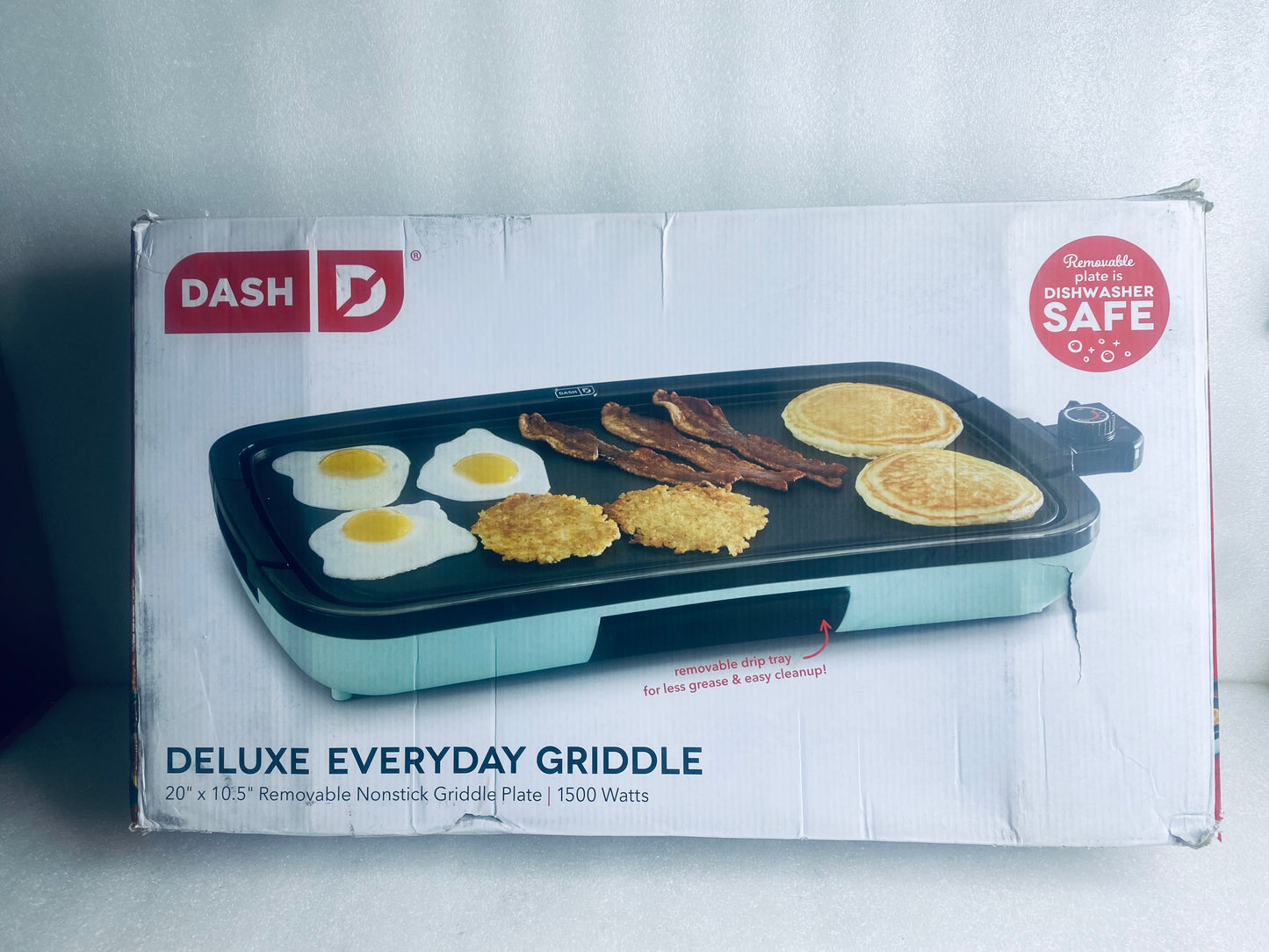 New Dash Deluxe Everyday Griddle 20” x 10.5” Removable Nonstick Griddle Plate