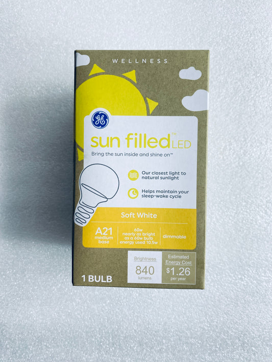 Lot Of 2 - New GE Wellness Sun Filled LED 840 Lumens A21 Medium Base Light Bulbs