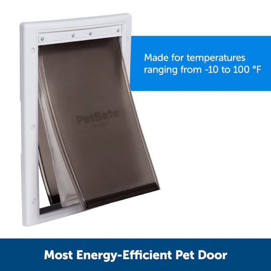 New Petsafe White Extreme Weather Large Pet Door, Flap Size 10 1/8” x 16 1/4”