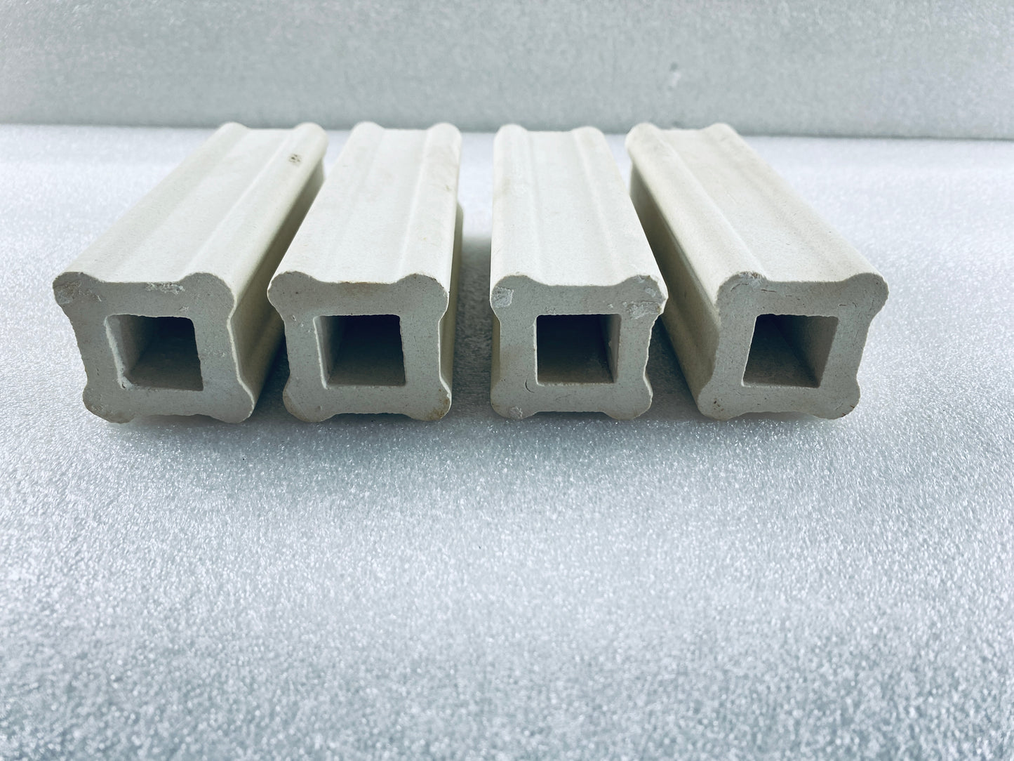 Lot Of 4 - Kiln Approx. 5" Tall x 1 1/2" Wide Squared End Posts