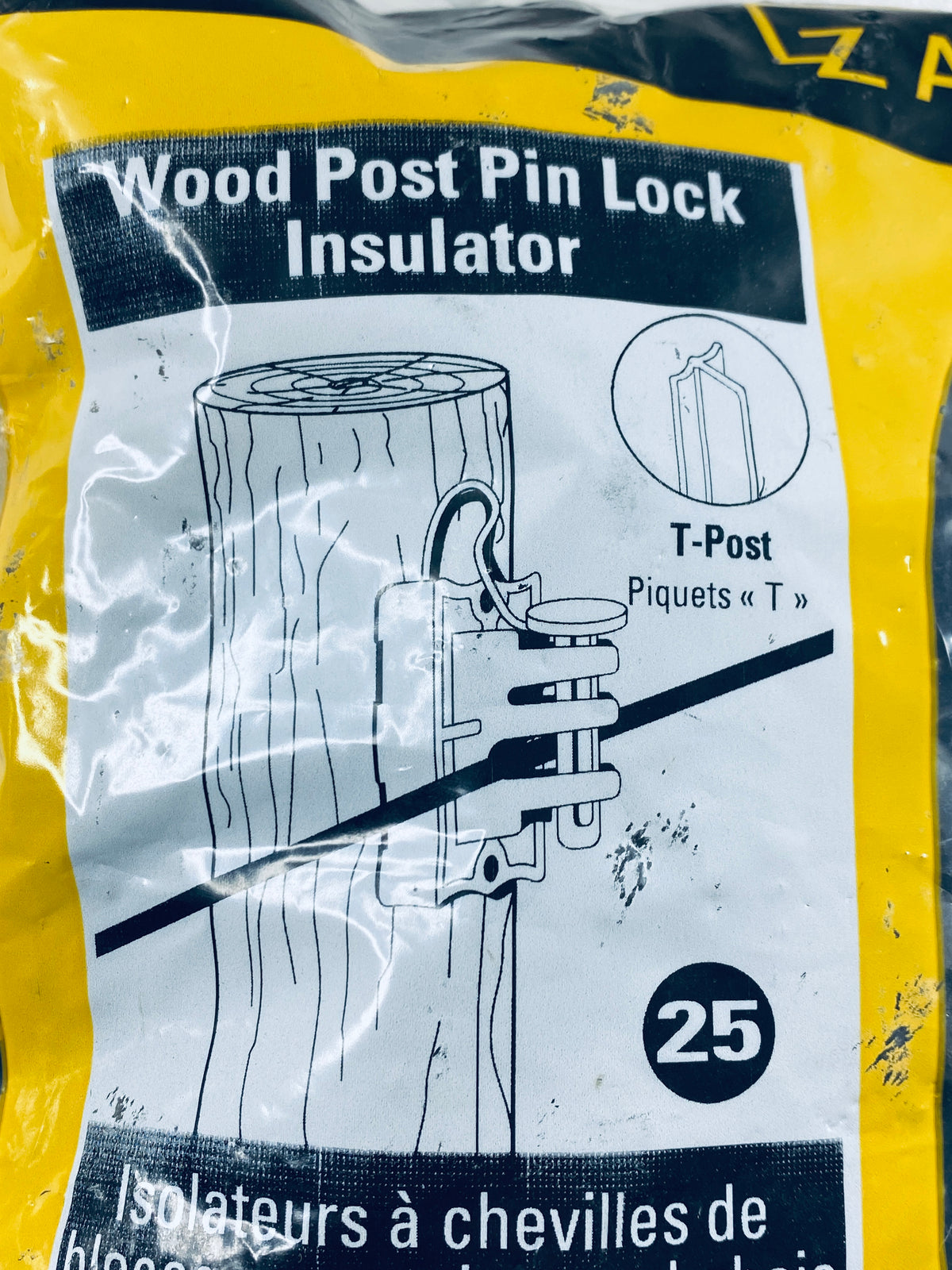 Lot Of 50 – New Zareba Wood Post Pin Lock Insulator, Black (25) Per Package