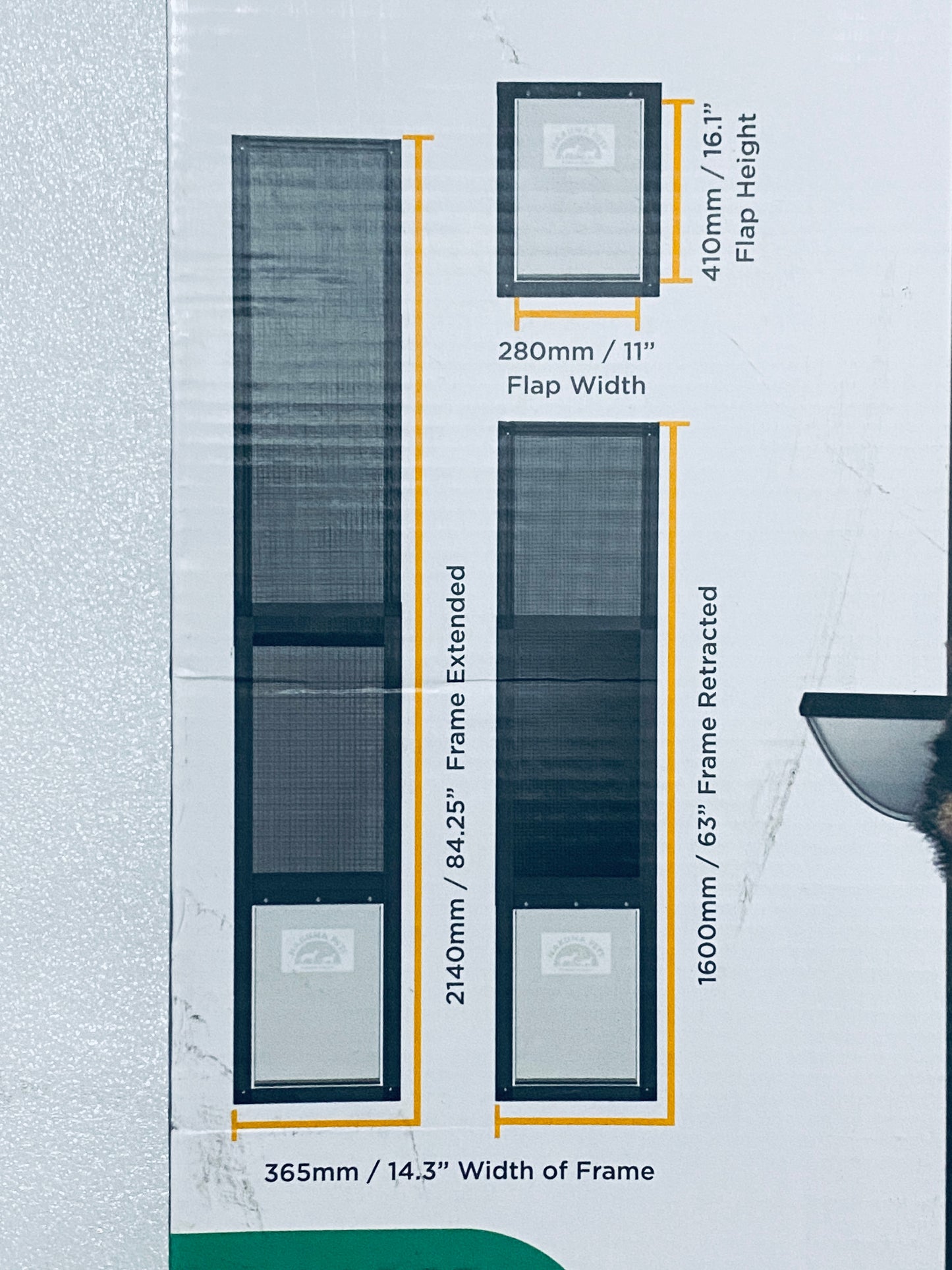 New Other - Hakuna Pets Large Adjustable Patio Pet Door For Sliding Doors, Black