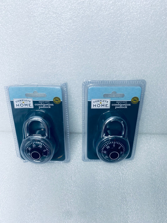 #218 - Lot Of 2 New - Complete Home Heavy Duty Combination Padlock - (AS SHOWN)