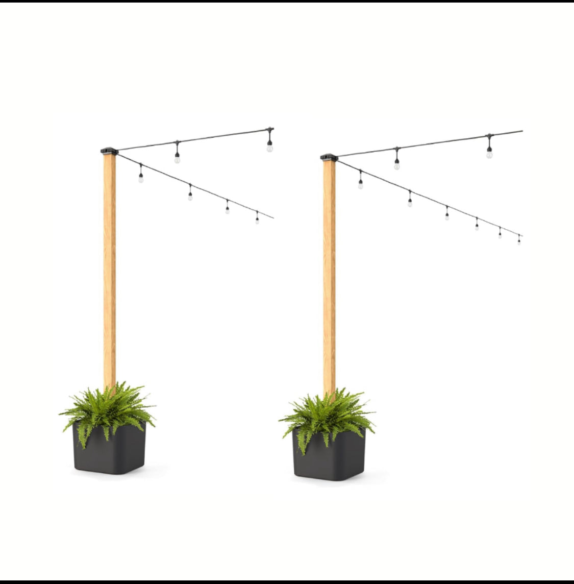 Set Of 2 – New Open Box Step2 Firefly Outdoor String Light Pole Stand Planter