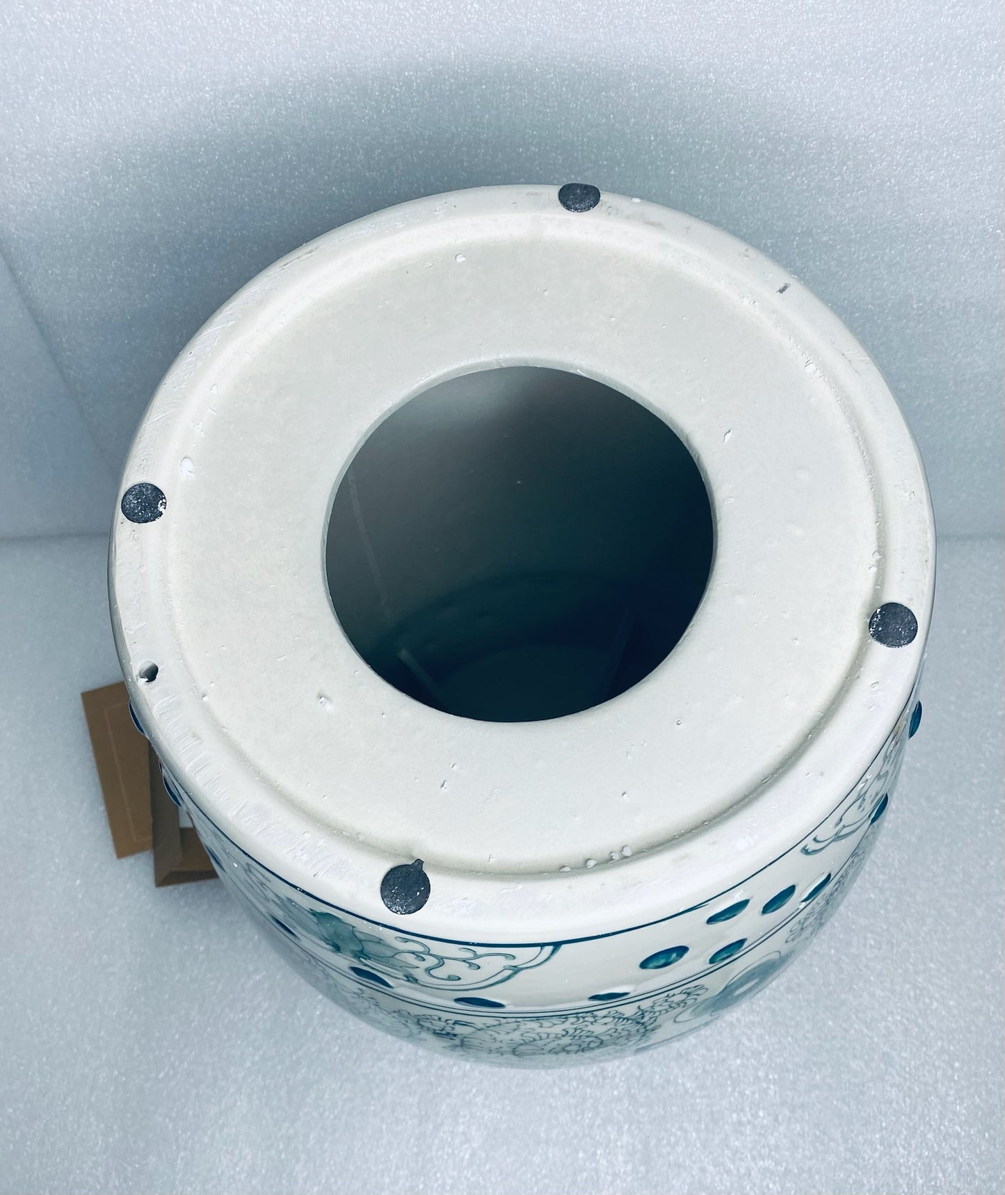 New Other JONATHAN Y 18" Chinoiserie Ceramic Drum Indoor/Outdoor Garden Stool