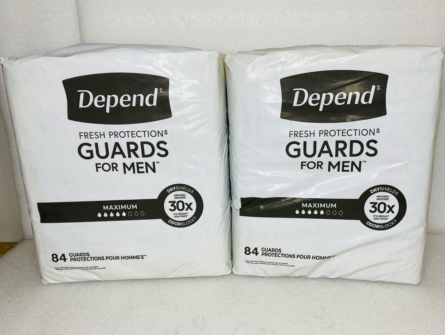 New Men Depend Guards Maximum Absorbency 168 Count Incontinence Pads