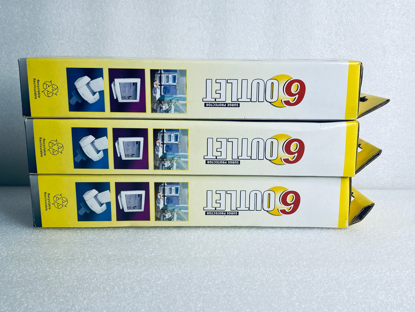 lot Of 3 New Other - 6 Outlet 125V 15A Surge Protectors, BB-06-1