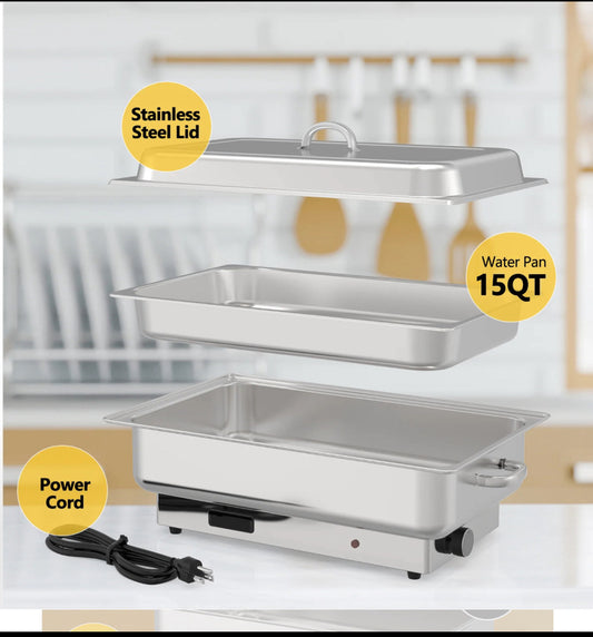 New Other Garvee (1) 15QT Full Pan Electric Chafing Dish W/ Temperature Control