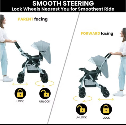 New Other Delta Children Jeep Unlimited Reversible Handle Stroller W/ 7” Wheels