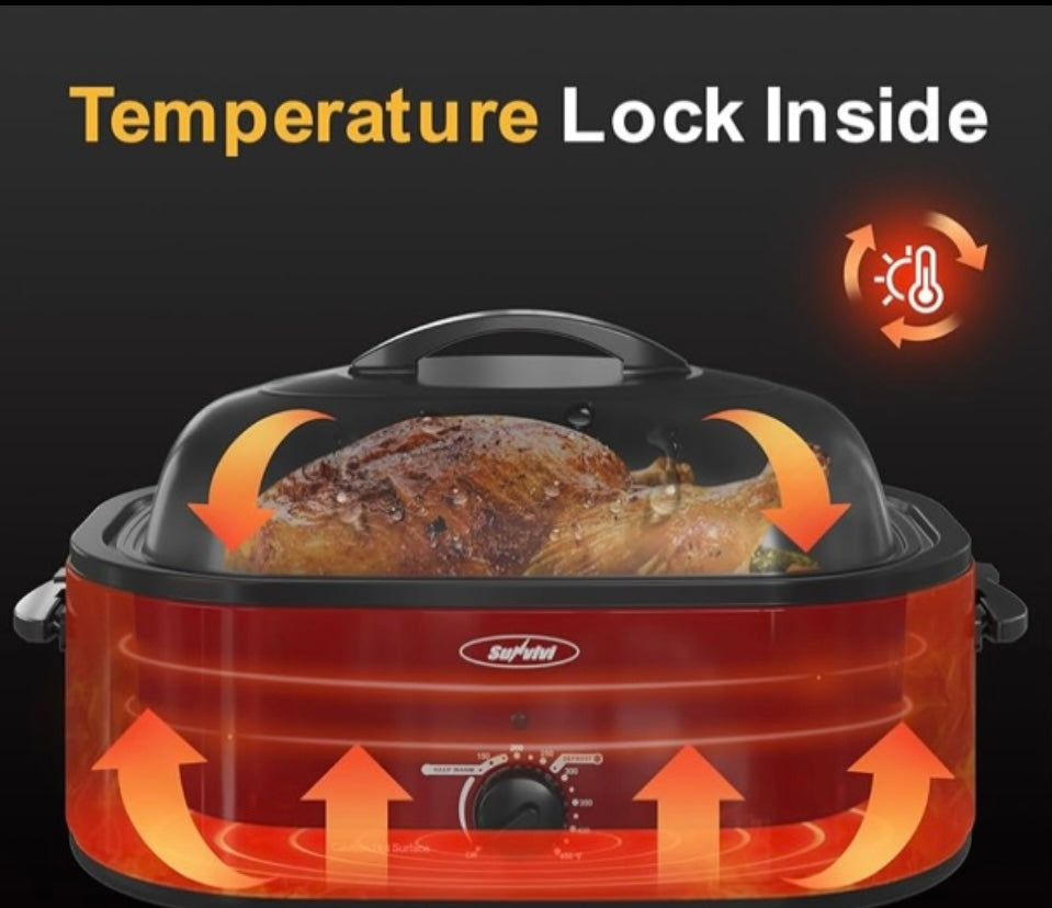 New Sunvivi Classical 20 Quart Roaster Oven ZER001RD-11-SV, Red