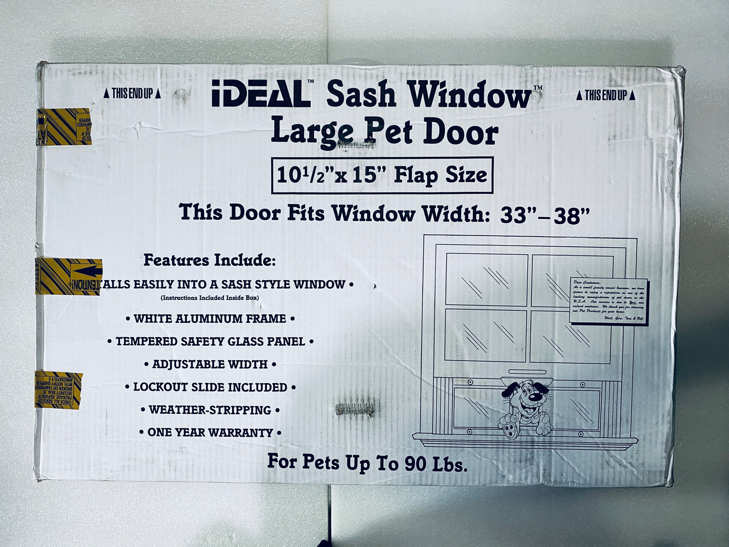 New Other Ideal Pet Aluminum Sash Adjustable Window Pet Door W/ 10-1/2”x15” Flap