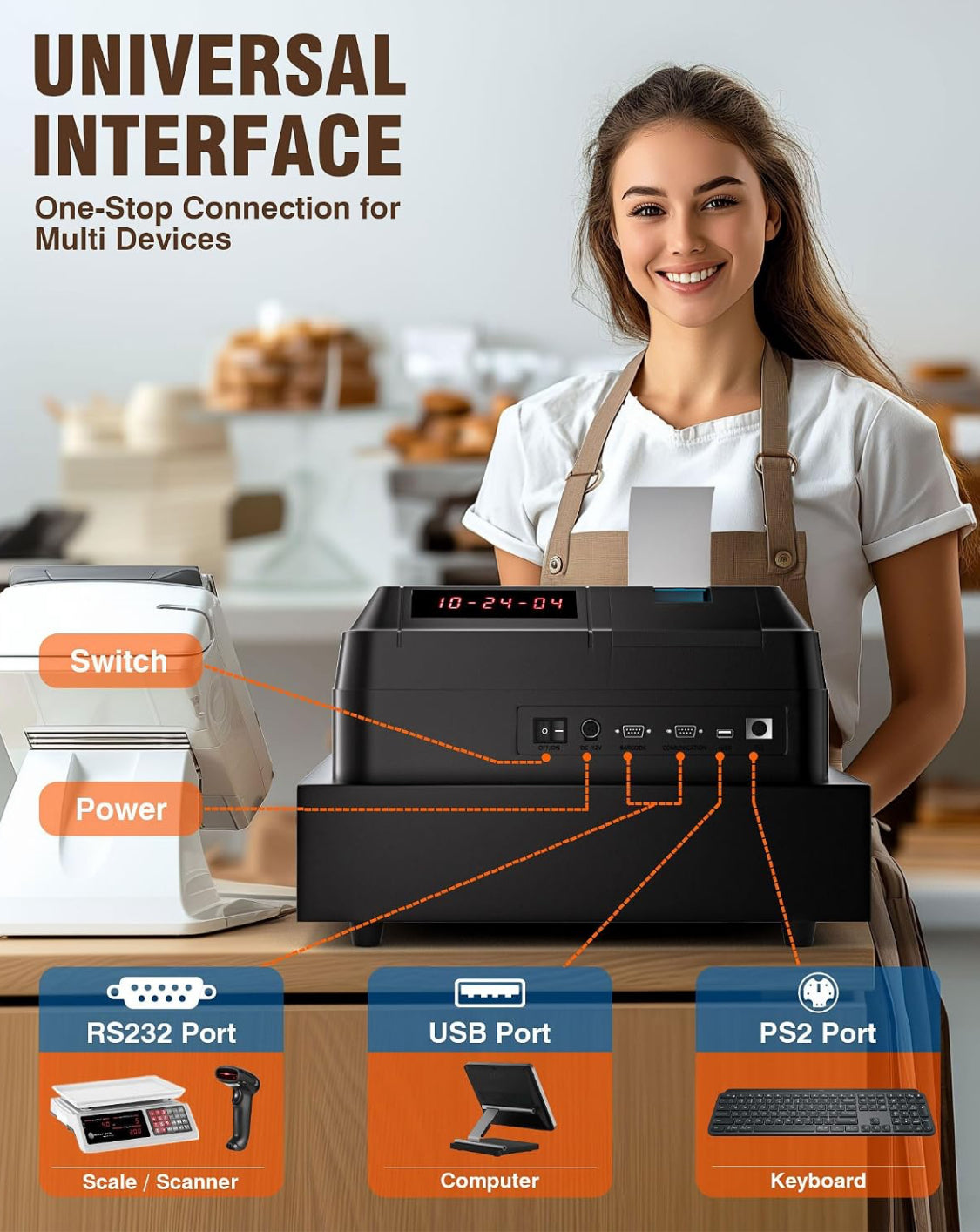 New Other PYY Electronic Commercial Keyed Cash Register For Small Businesses