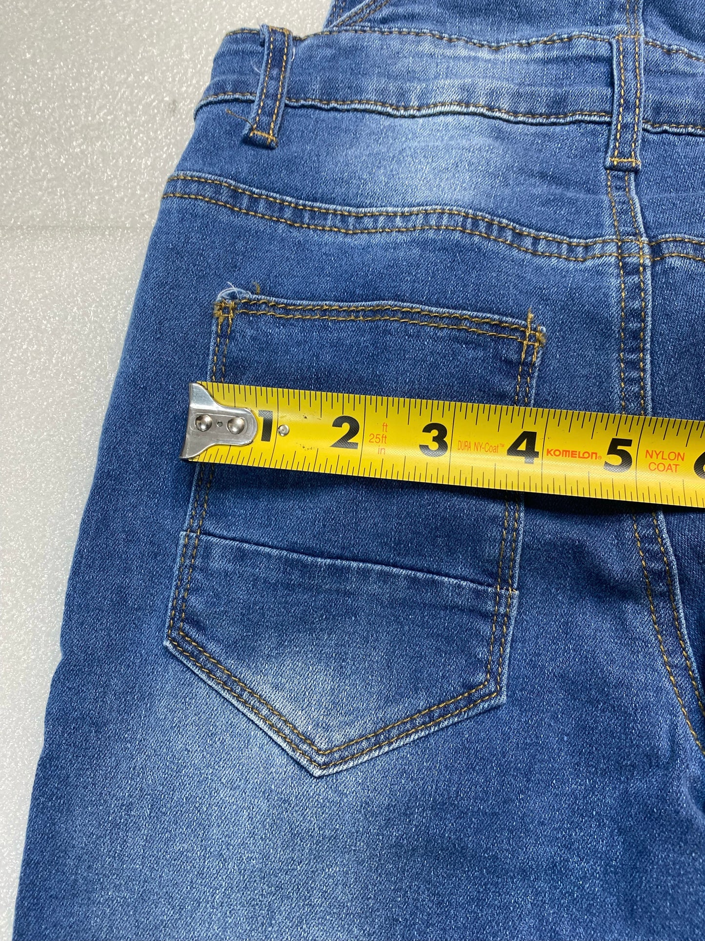 New Kidscool Space Size 5-6 Child Denim Slim Pants Jeans Overalls, Light Blue