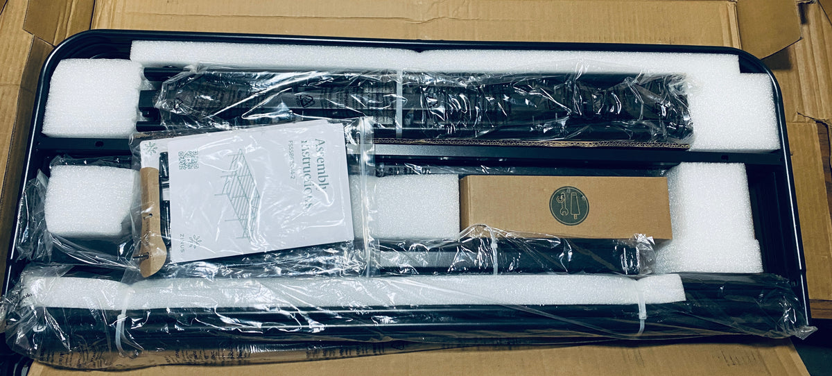 New Open Box Zinus 14 Inch Black Rumi Quick Assembly Metal Bed Frame, King