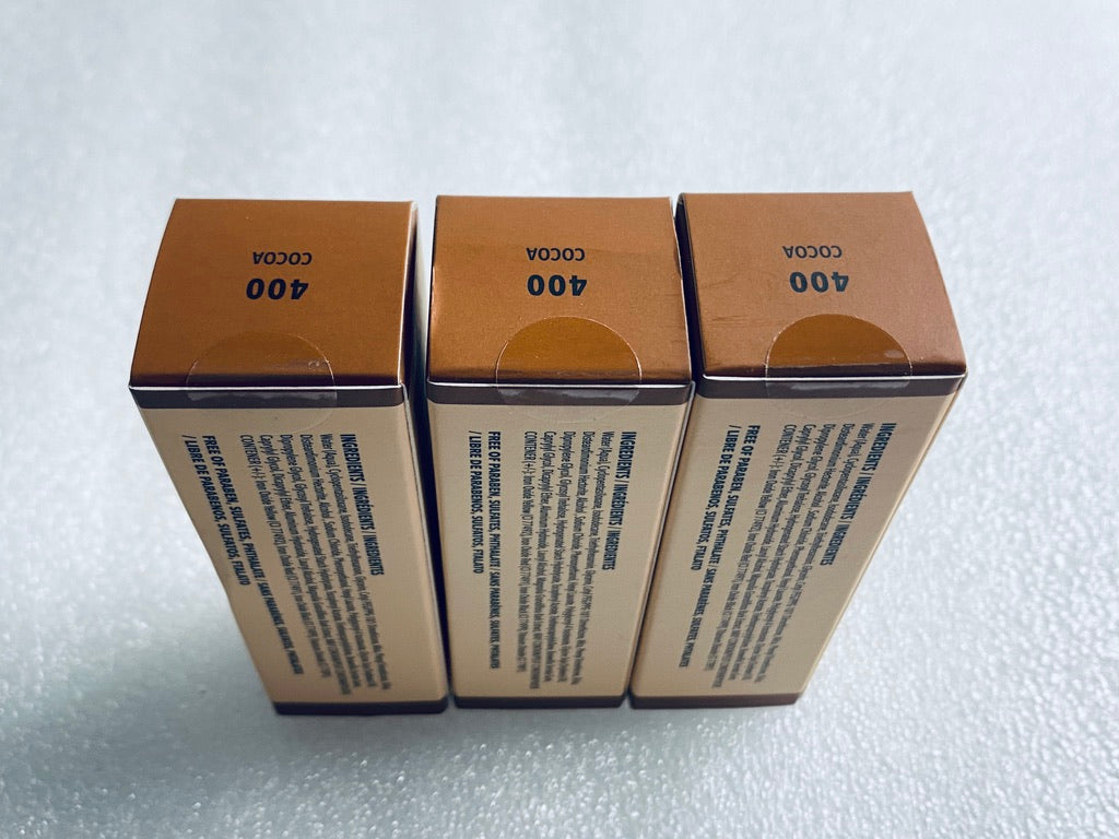 Lot Of 3 - New Moira Face Sculpt Liquid Contour 400 Cocoa, 0.18 oz. Each