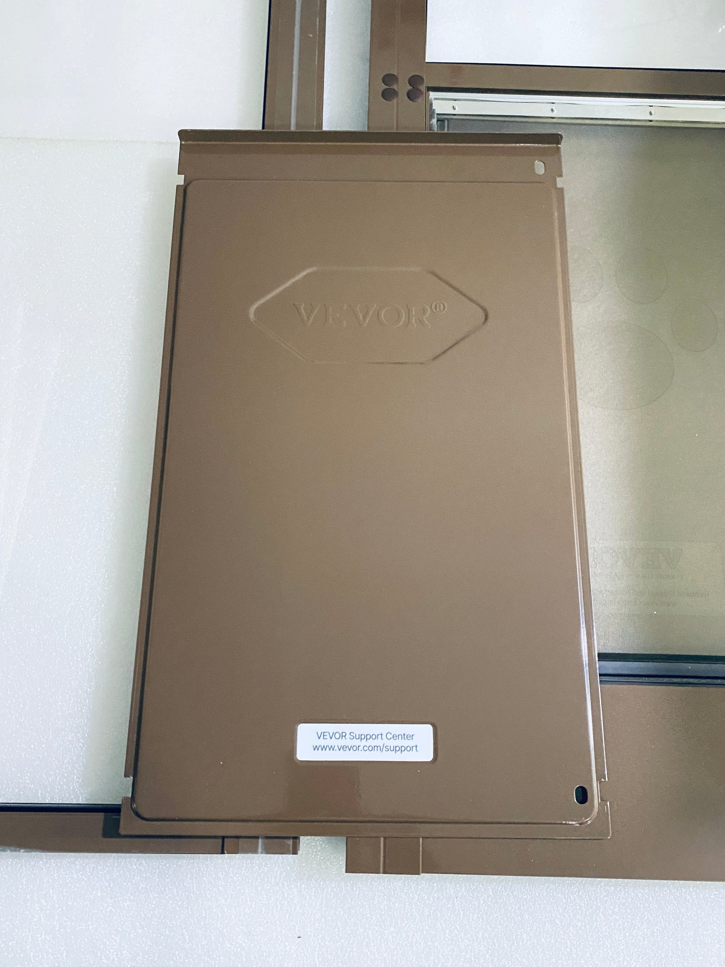 New Other VEVOR Dog Door For Sliding Glass Door W/ 10 1/4” x 16 1/4” Flap, Brown