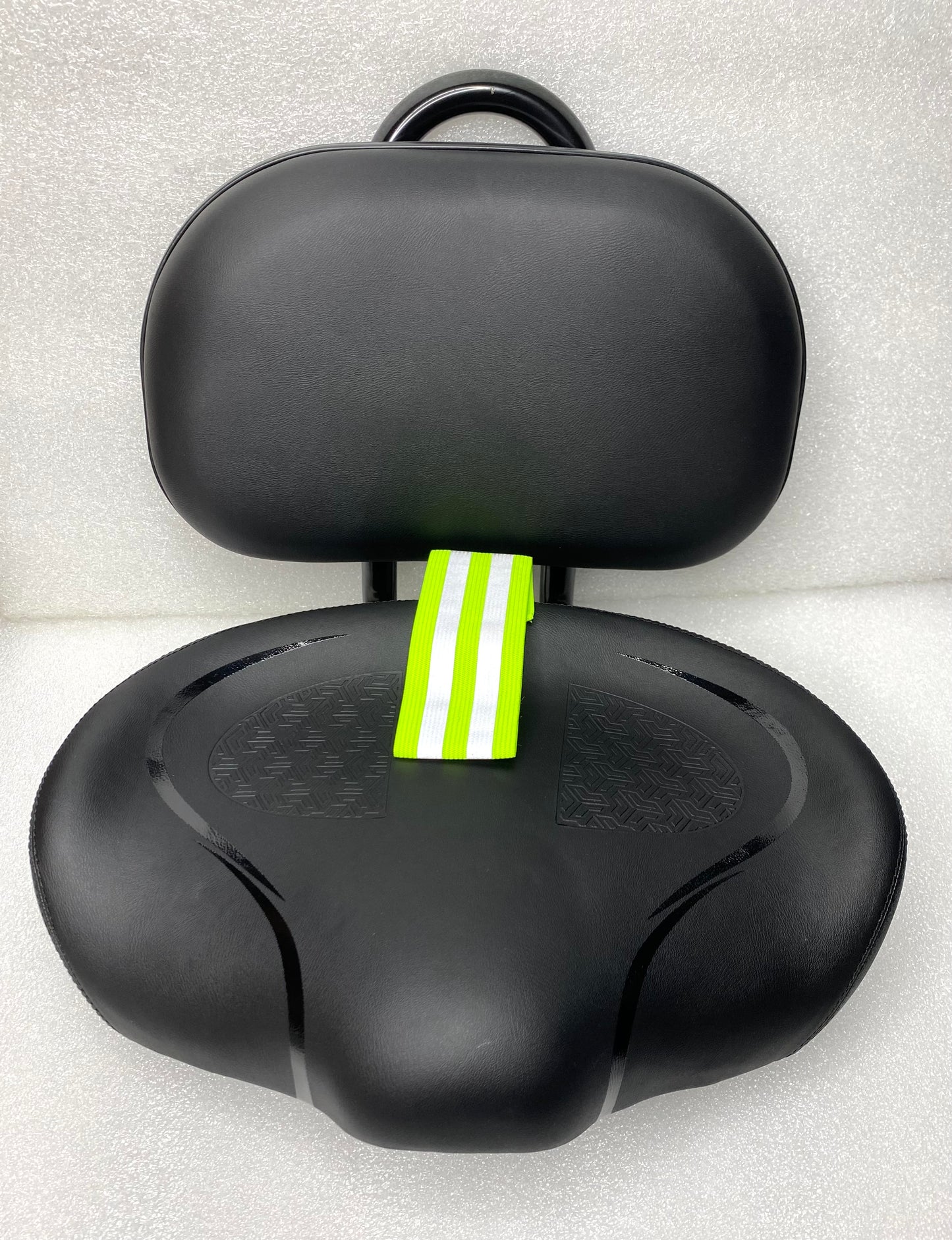 noseless Oversized Universal Bike Saddle Seat With Backrest, Black